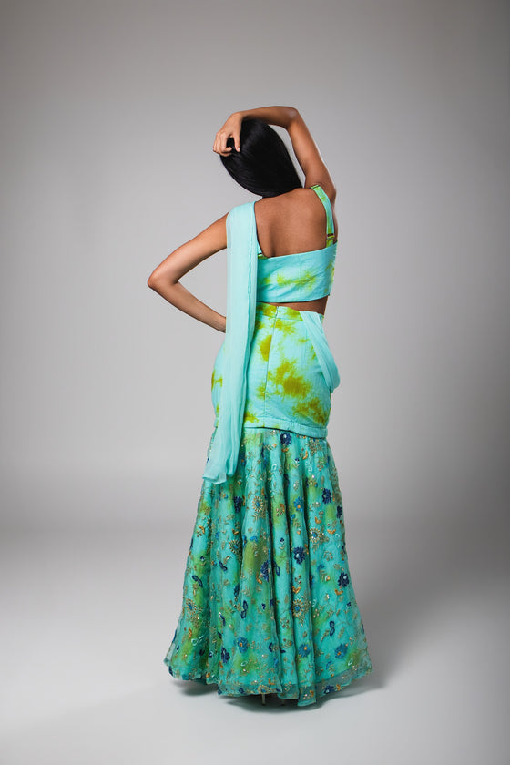 Saira three-piece ensemble by JuhiC, back view