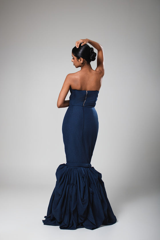 Vahini two-piece gown set by JuhiC, back view